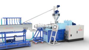 CPVC, UPVC, PVC Electrica Plumbing Rigid Manufacturing Machine Twin Screw Conical Extrusion Line – Model 55x120